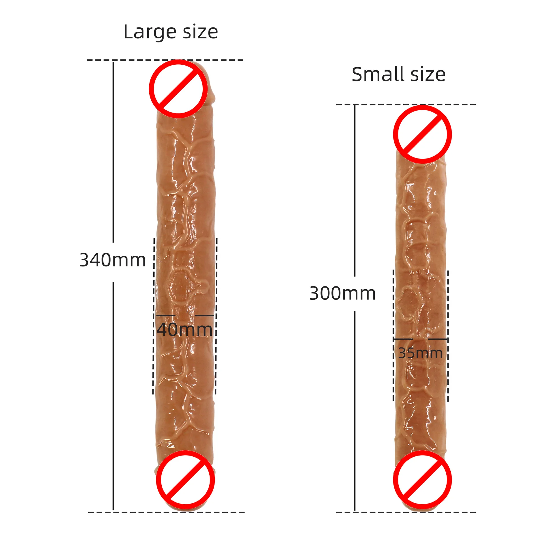 Double-headed Penis Real Super Large Thick Dildo Prostate Massage Butt Plug Anal Dilator Lesbian Female Long Sex Products | Красота и