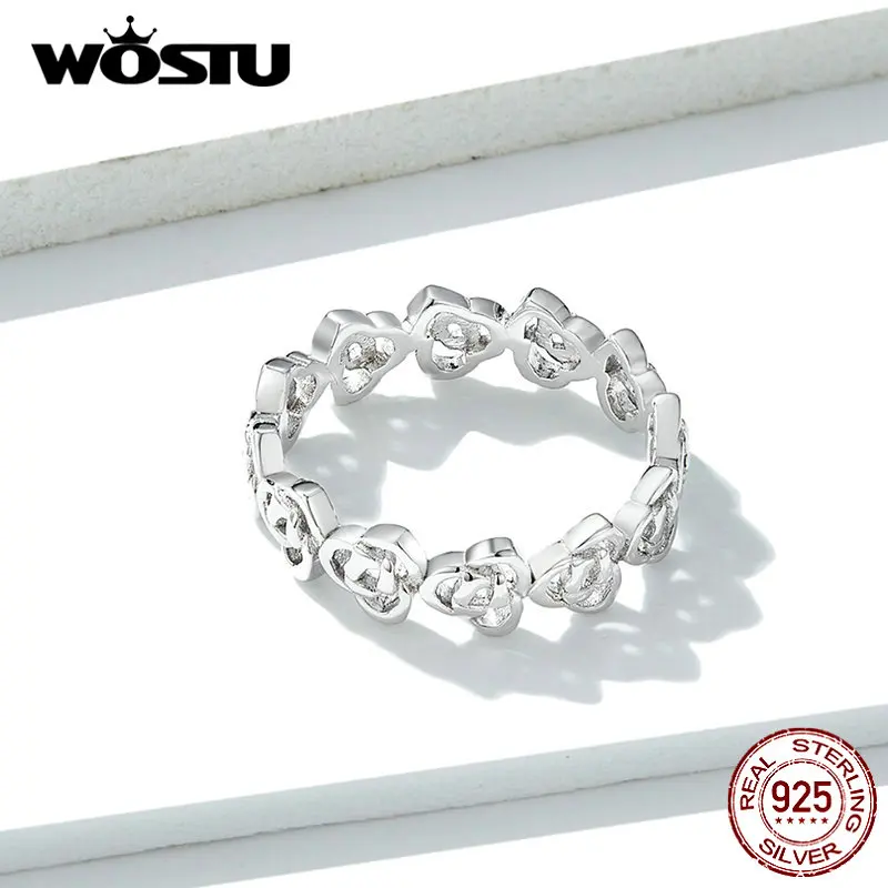 WOSTU,, 925 пробы, Серебряная роза, цветение, обручальное кольцо, для женщин, для влюбленных, модное, настоящее ювелирное изделие, подарки CTR059