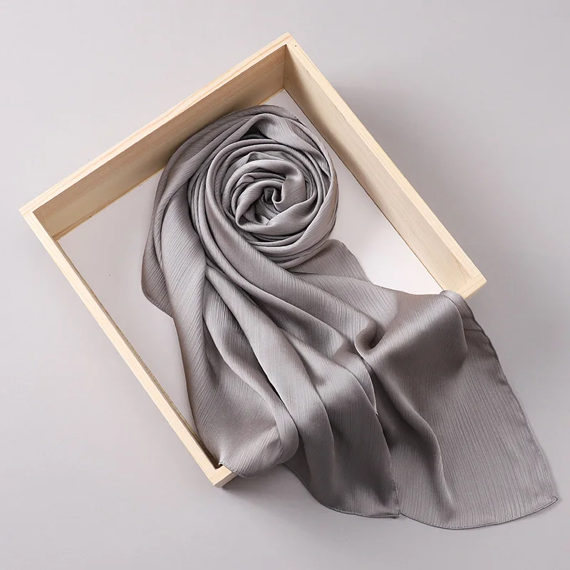 

10pc Trendy New satin crinkled Hijab Plain Satin Shawl Muna Ombra Hijabs for Women