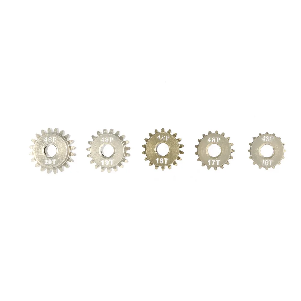 

Surpass-hobby 48DP 5Pcs 3.175mm 16T 17T 18T 19T 20T Metal Pinion Motor Gear Combo Set for 1/10 RC Car Brushed Brushless Motor