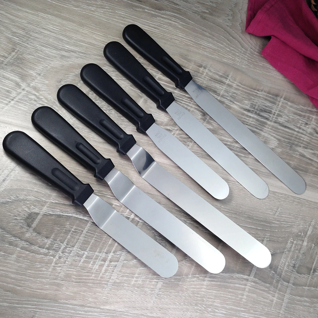 

Professional Cake Decorating Tools - 6", 8" & 10" Stainless Steel Butter Cake Icing Spatula Variety Set