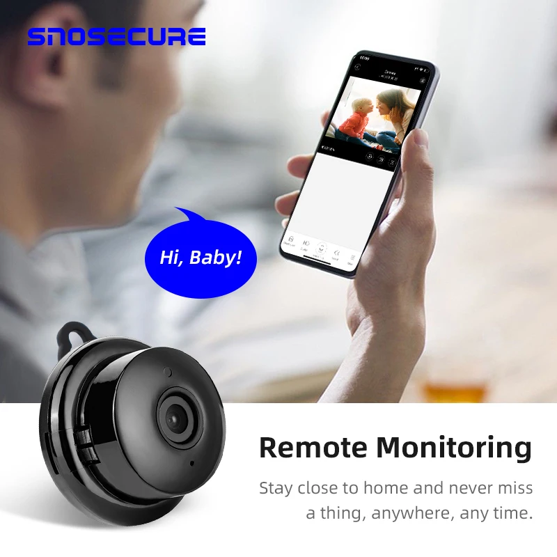 SNOSECURE умный дом 1080P Мини Wi-Fi Облачное хранилище IP камера беспроводная маленькая CCTV ночное видение Обнаружение движения двухстороннее аудио