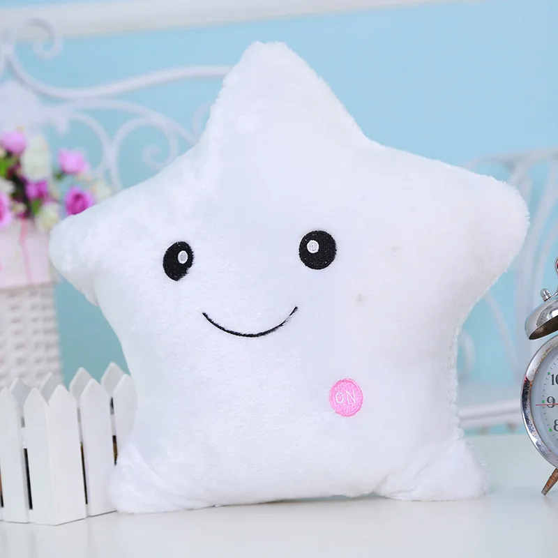 White Star VILEAD светодиодный мигающий PP хлопок мягкая плюшевая игрушка Смайлик Подушка для сна декоративные подушки для дивана - Color: White Star