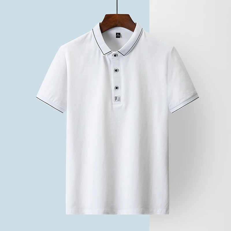 

New Men Short-Sleeved Cotton T-Shirt Men Trend Summer Slim Turn-Down Collar Men Polo Shirt Half Sleeve Top Clothes for Male