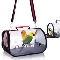 outing portable oxford cloth pet carrier transparent breathable zipper travel cage tote bag suitable for small pet birds
