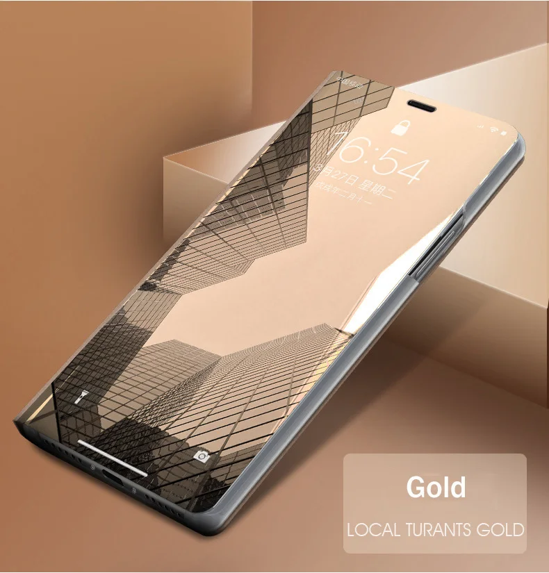Gold Зеркальный флип-чехол для huawei Honor 7A Pro 7APro AUM-L29 DUA-L22 чехол для Honor 7C AUM-L41 7C Pro 7CPro Coque Fundas A7 C7 - Цвет: Gold