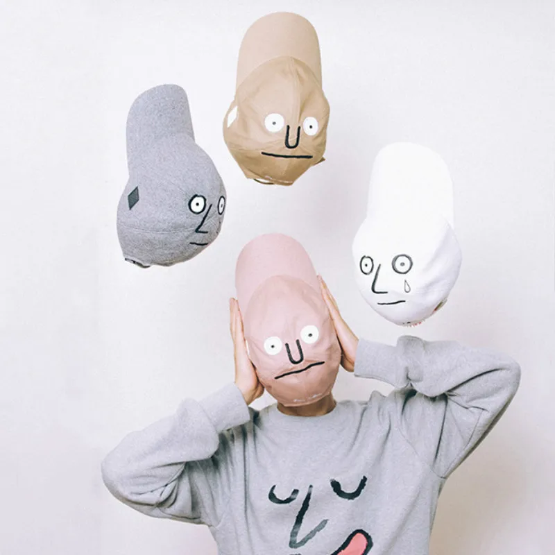 Забавная шапка для лица бейсболки женские мужские хип хоп кепка Подростковая