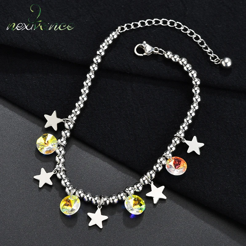 Nextvance модный Регулируемый CZ Звездные бусины браслет для женщин Bling Crystal