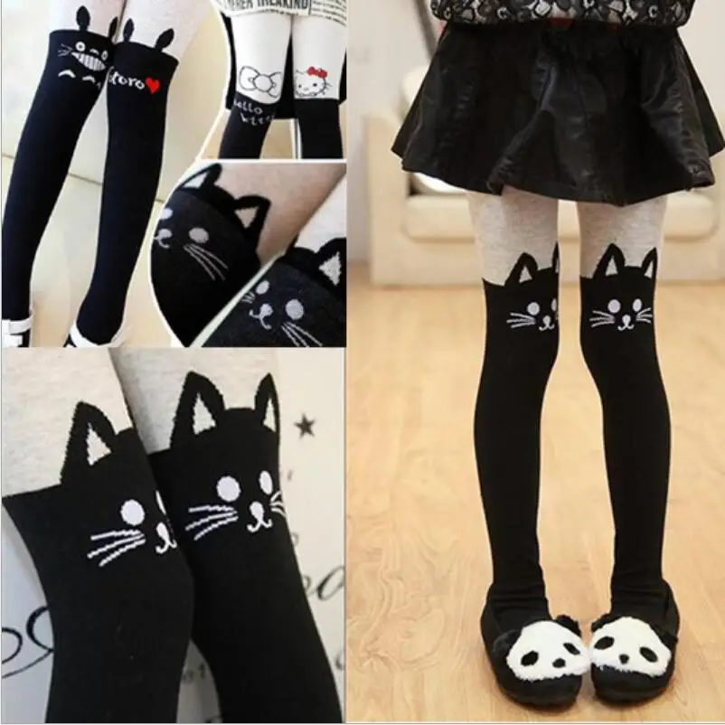 Чулки для девочек колготки милые хлопковые маленьких чулки трикотаж серо