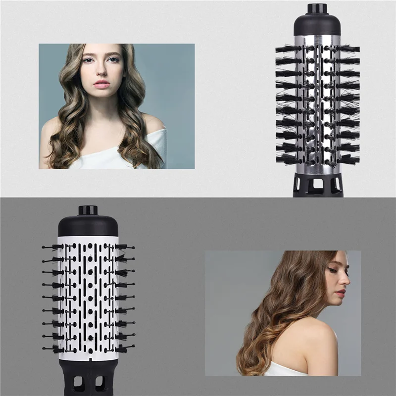 2 In 1 Rotating Brush Hot Comb Curling Curling Iron Roll Styling Brush Hair Crimping For Wet Dry Use