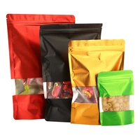 100pcs stand up emboss aluminum foil ziplock bags in matte goldblackredgreen colors food packing doypackself sealing tea bag