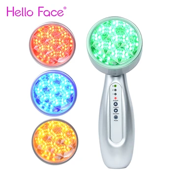 LED Light Therapy Skin Rejuvenation Instrument Red Yellow Green Blue With Replaceable Bald Head With Blackout Glasses