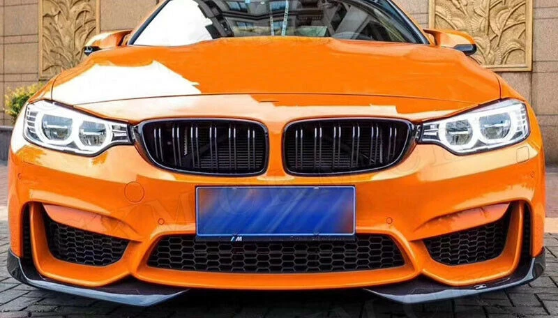

1 Pair AC Style Real Carbon Fiber Front Bumper Splitter Lip For BMW M4 F82 M3 2014-2018 Car Exterior Side Corner Spat Cover Trim