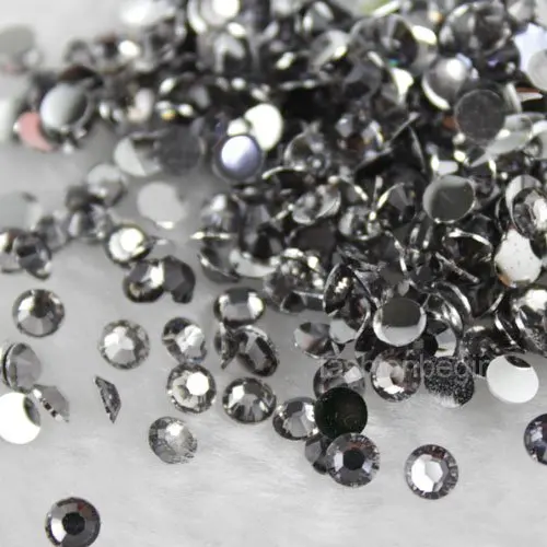 black diamond 1000 шт 2 мм-6 мм смола с плоским основанием, не патч хрустальные стразы для одежды Декорации для ногтей блестящие DIY Ювелирные изделия и телефон - Цвет: black diamond