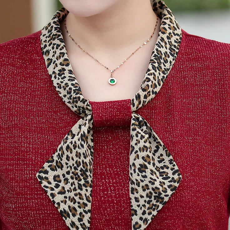 Рубашка с длинным рукавом для женщин среднего возраста Весна Осень Нижняя