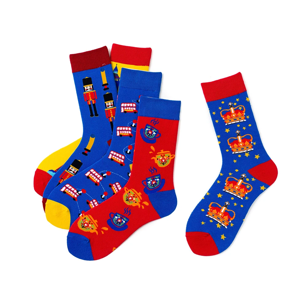 Оригинальные хлопковые носки для пар оригинальные в британском стиле с