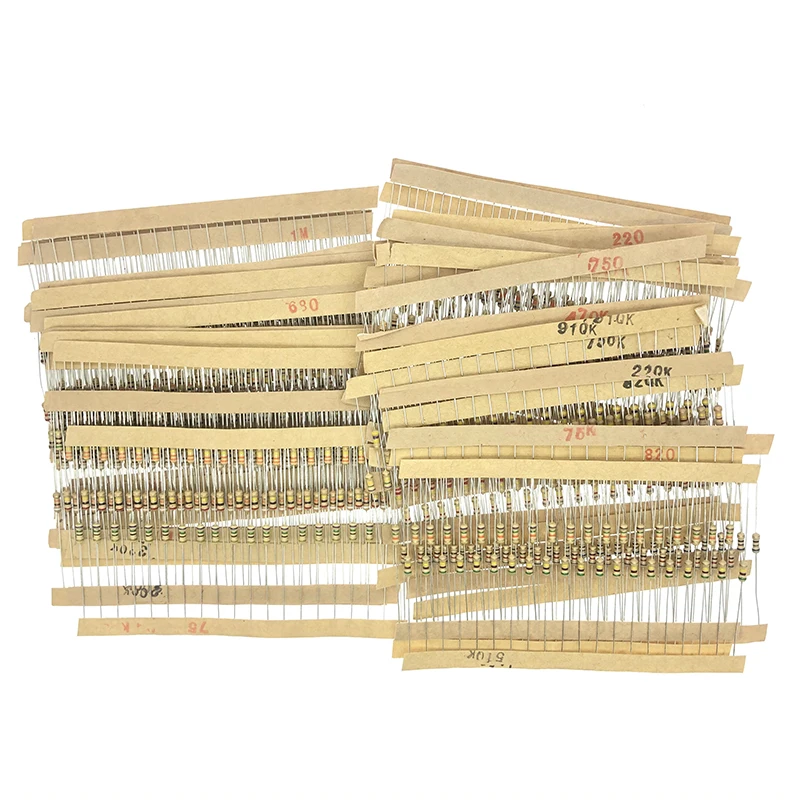 860 шт./лот 5% 1/4 Вт Упаковка карбонового пленочного резистора 1R-1M 43 типа * 20 шт.