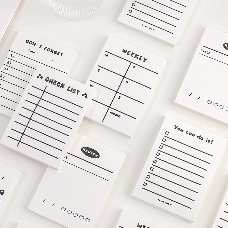 

50sheets Creative Simplicity Plan Series Memo Pad Kawaii To Do List Weekly Plan Daily Plan Stationery School Office Supplies