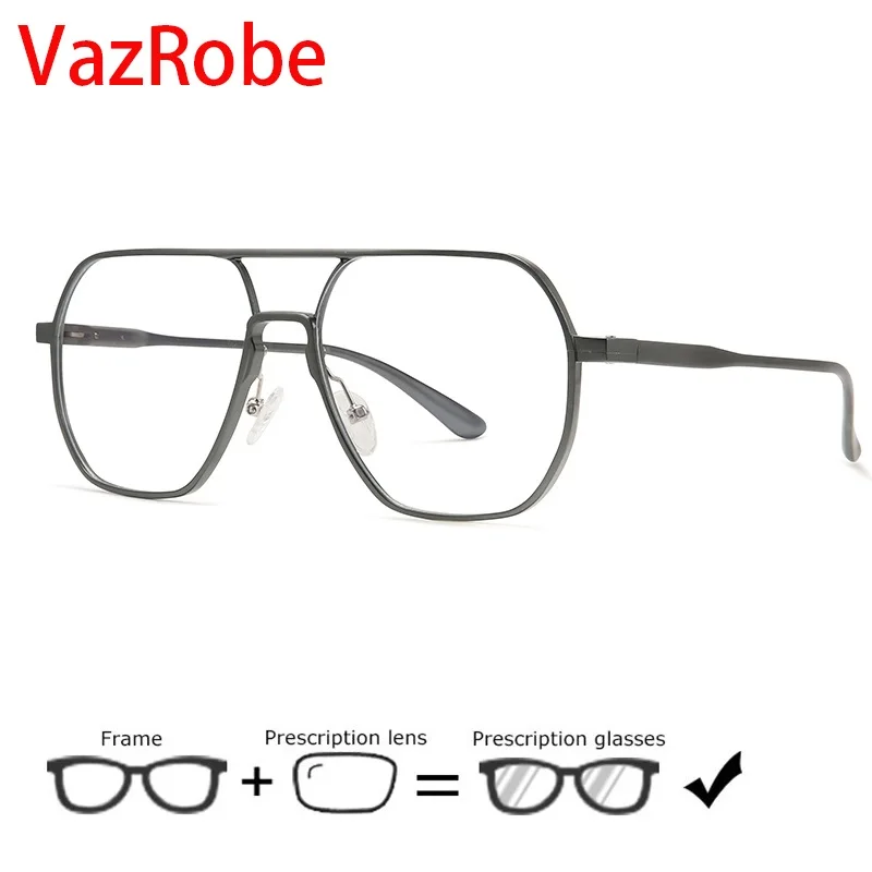 Vazrobe титановые очки оправа для мужчин многоугольные мужские весенние петли