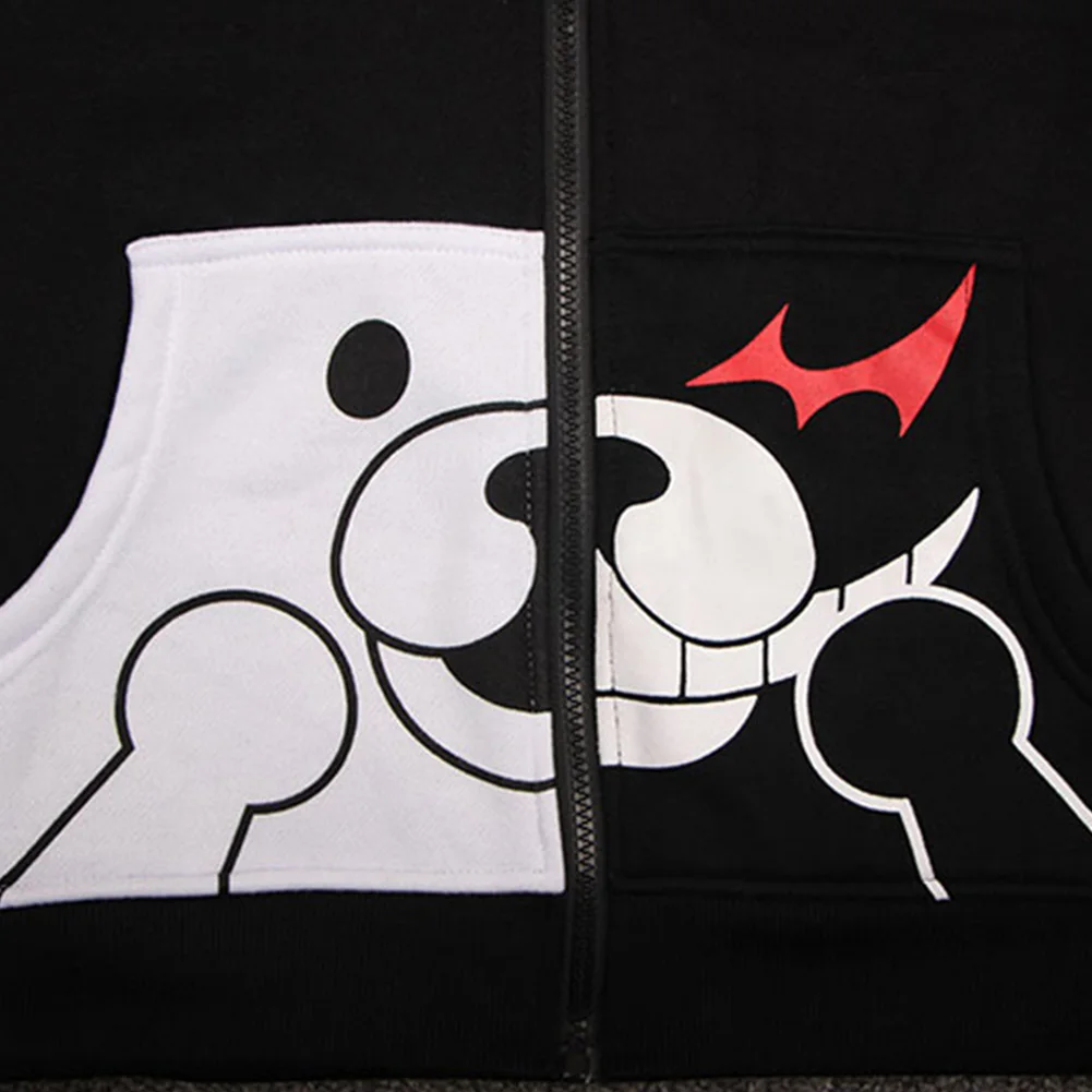 

Danganronpa Monokuma Cosplay Hoodie 3D Printed Sweatshirt Adult Casual Streetwear Zip Up Jacket Coat