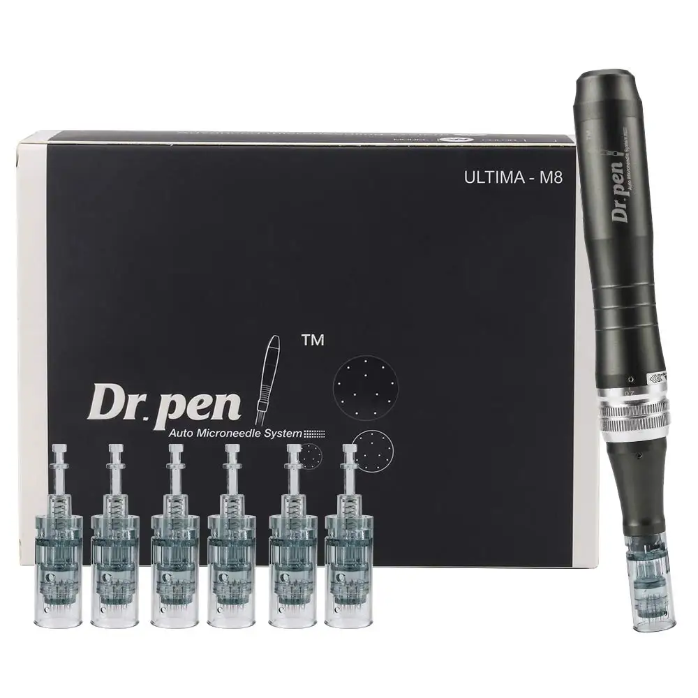 Electric Dr pen Ultima M8 With 6pcs Bayonet Cartridges Wireless Derma Pen Skin Care Kit 6 Digital Speed Microneedle Device
