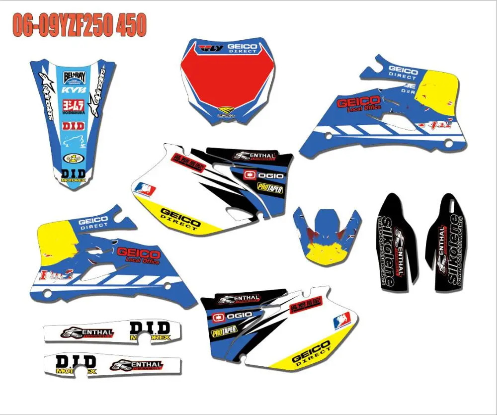 Бесплатные Индивидуальные графические наклейки для мотоциклов украшения Yamaha