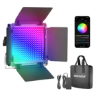 Светодиодный светильник Neewer RGB с управлением через приложение, светодиодный светильник SMD CRI953200K-5600Kяркость 0-100%0-360, регулируемые цвета10 подходящих сцен