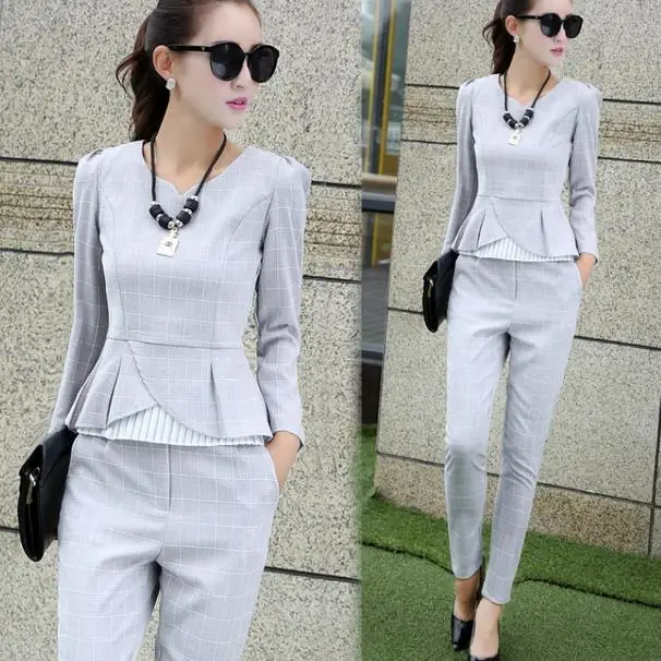 Новое поступление дизайнерский деловой Блейзер брюки костюм в клетку комплект