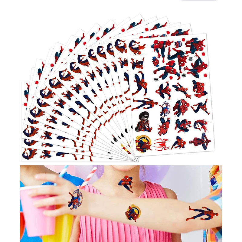 Татуировка-наклейка Disney Человека-паука украшение для вечерние дня рождения