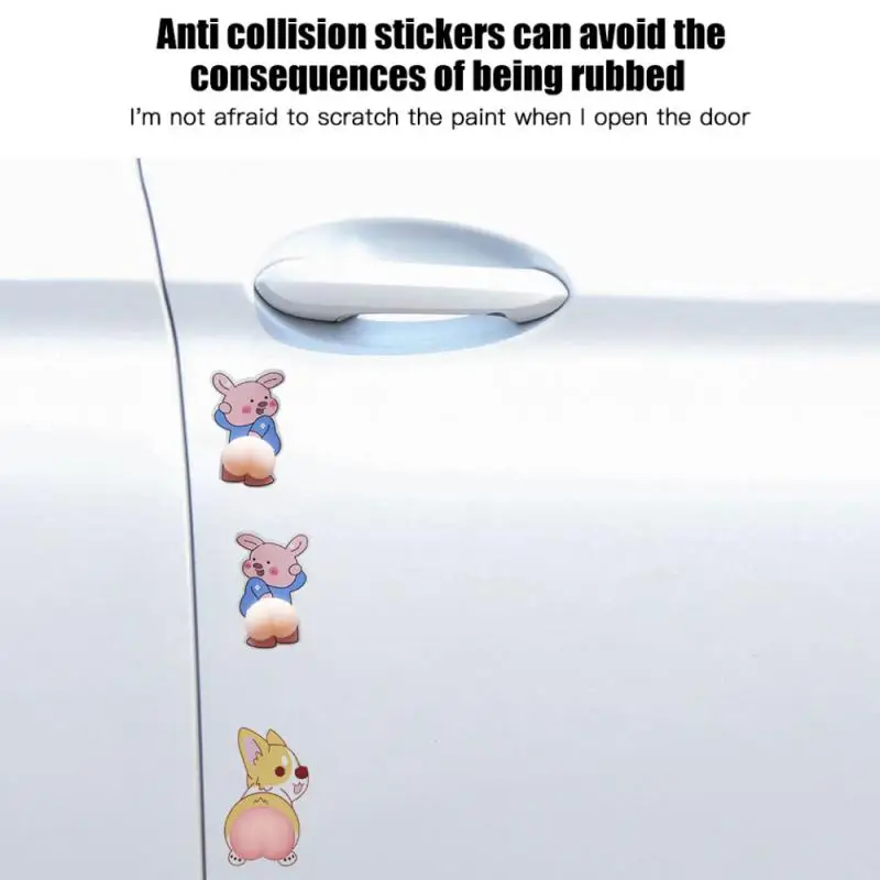 

Cartoon Anime Soft Silicone Butt Sticker Door Anti-Collision Tape Bottom Cell Phone Sticker Refrigerator Protection Diy Props