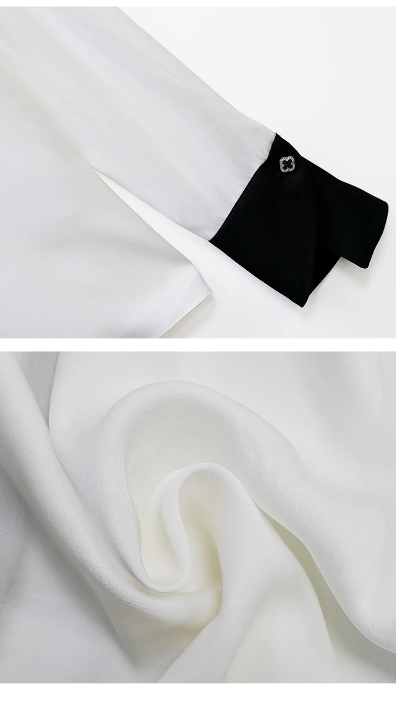 

Silk of high quality shirt female spring 2021 French small ribbon advanced sense of western style mulberry silk blouse