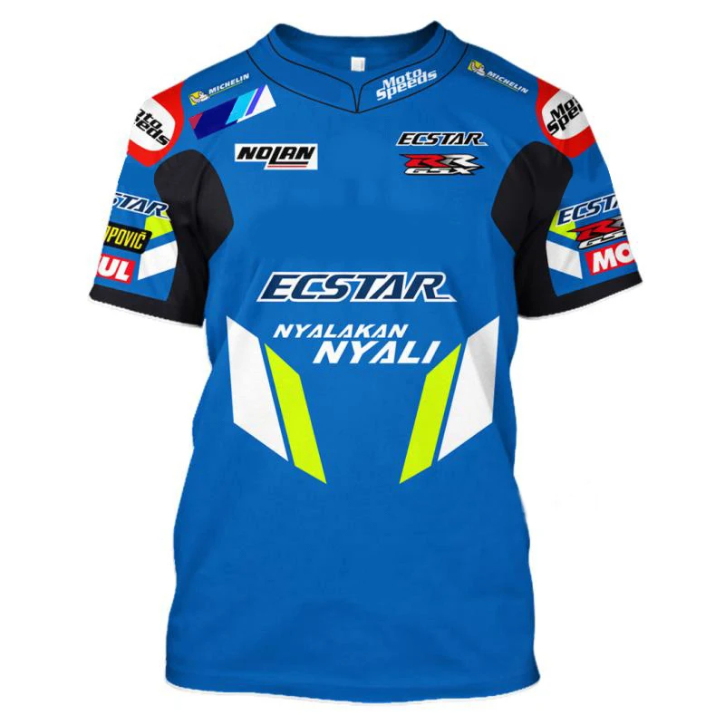 Новинка 2019 модная повседневная футболка Moto GP для гоночных команд синяя езды на