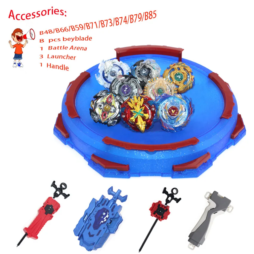 8pcs -1 Горячий набор beyblades Арена волчок металлический бой Bey металлический стадион B143 детские подарки классическая игрушка для ребенка - Цвет: 8pcs -1