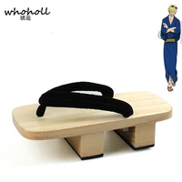 whoholl kimono cosplay costume man geta slippers japanese wooden clogs flip flops man sandals