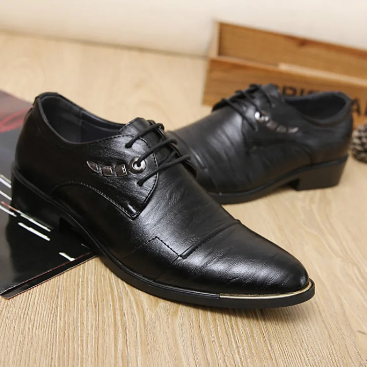 

Men Oxfords Leather Shoes Fashion Business Shoes Men Formal Men Flats Lace-Up Dress Leather Shoes Men
