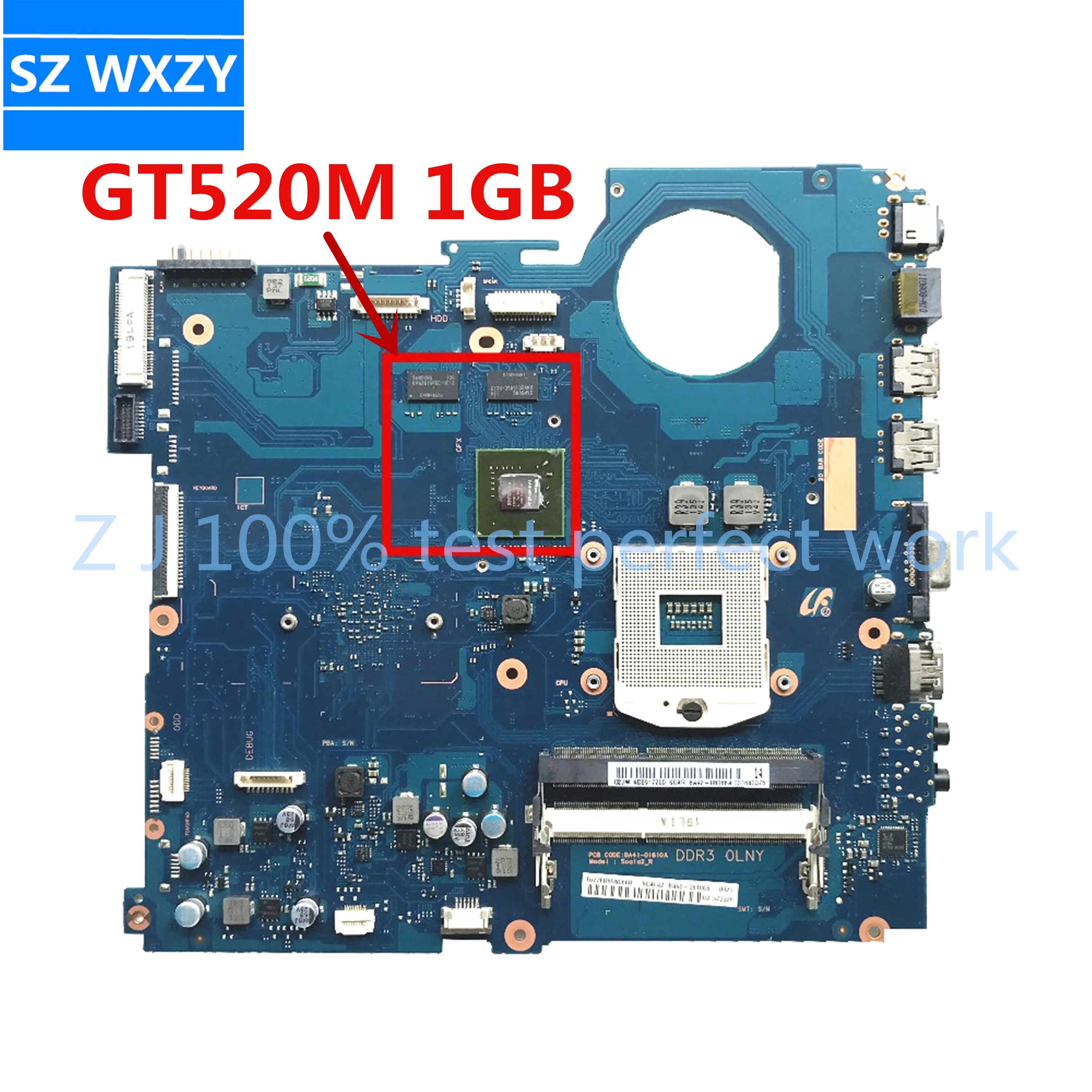 Для Samsung RV520 NP Материнская плата ноутбука BA92 08186A 08186B HM65 N12P GV S A1 GT520M 1 ГБ 100%