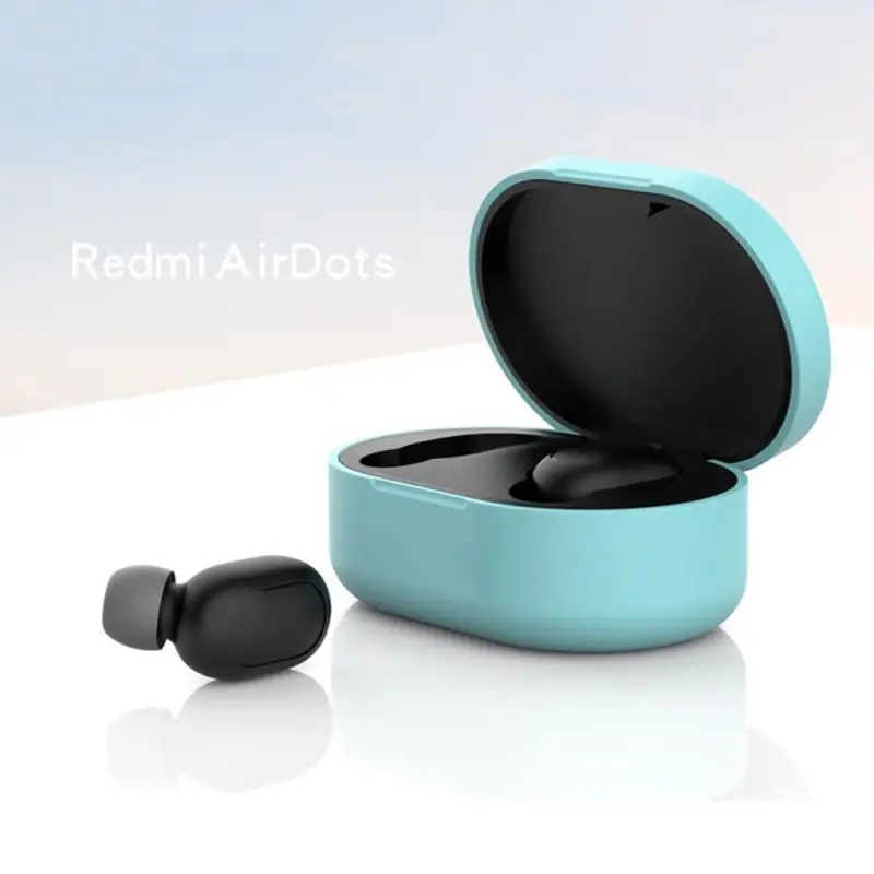 

NEW Silicone Case for AirDots Headphone Case Bluetooth Headphone Cover Liquid Headset Case with Hook for Xiaomi Redmi Airdots