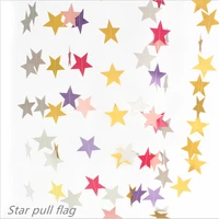 new colorful star hanging flag birthday party party background layout decoration five pointed star pull flag banner