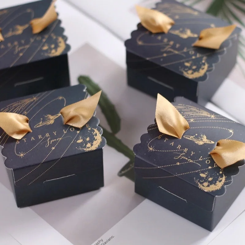

50 шт. Упаковка для свадебных сувениров, Подарочная коробка из шоколадной бумаги с листьями и цветами для детского душа, коробочка для конфет на вечеринку, упаковка для детской вечеринки