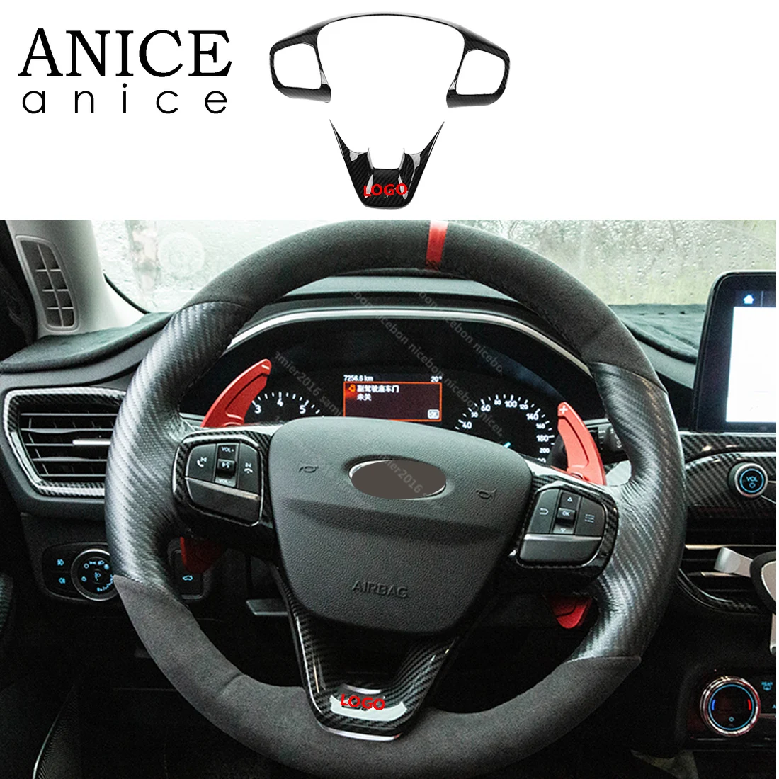 

Чехол на руль из углеродного волокна для ford Focus 2019 2020 2021, 2 шт.
