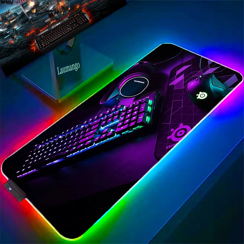 

Mouse Carpet RGB Steelseries Large Keyboards Accessories Mause Pad Gamer Mat Deskpad Computer Mousepad Anime Carpets Diy Cs Go
