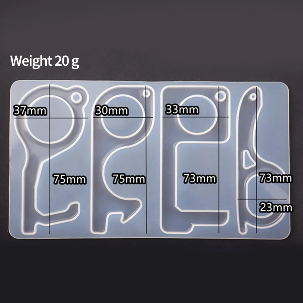 

DIY Accessories Craft Toy 4 IN 1 Transparent Silicone Molds Epoxy Silica Gel Resin Mould Keychain Pendant Ornament Casting Tools