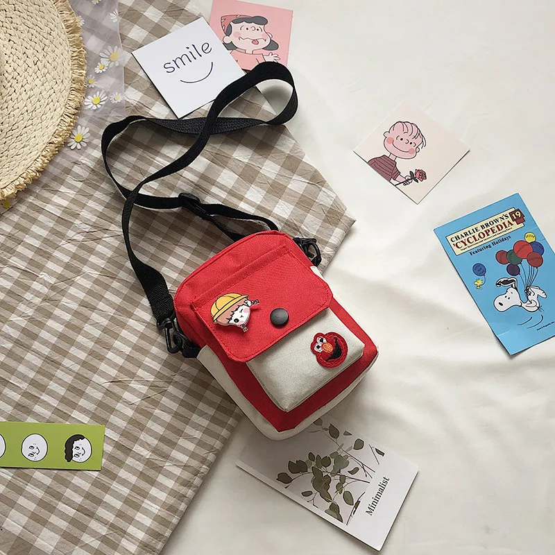 

Young Girl Bag Bag New One Shoulder Is Pure and Fresh and Sweet Little Bread 2021 Oblique Cartoon , Canvas Kawaii Girl Student