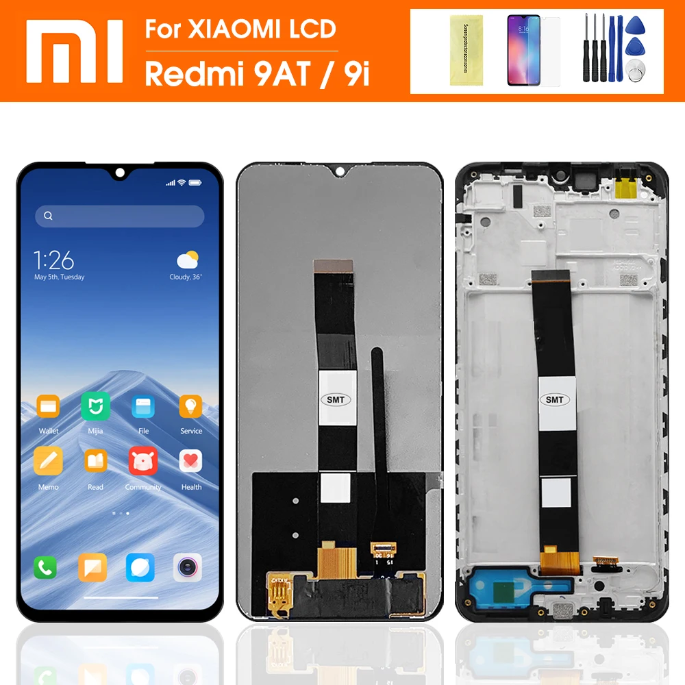 

6,53 ''Оригинальный ЖК-дисплей для Xiaomi Redmi 9i, сенсорный экран, дигитайзер с рамкой в сборе для Redmi 9AT Global M2006C3LVG LCD