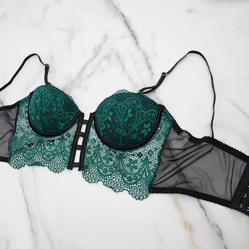 

Beauty Sexy Women's Underwear Set Transparent Lace Push-up Bra and Panty Sets Female Brassiere Embroidery Bikini Lingerie Set