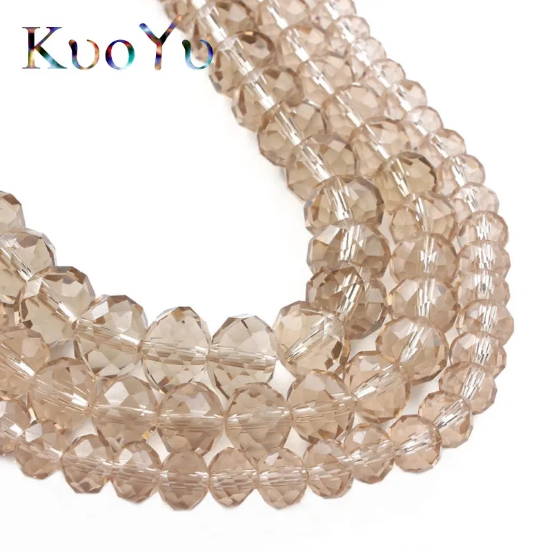 Граненые хрустальные бусины цвета шампанского ронdeli разделительные для