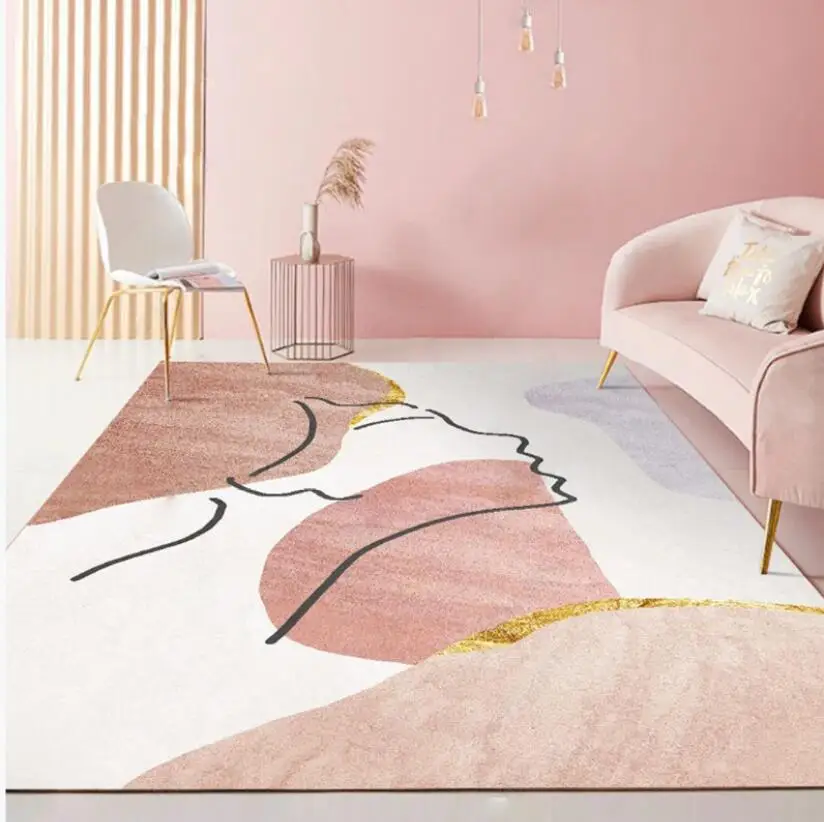 

Абстрактные геометрические узоры Morandi бархатный материал Европа ковер для гостиной спальни кабинет журнальный столик декоративная комнат...