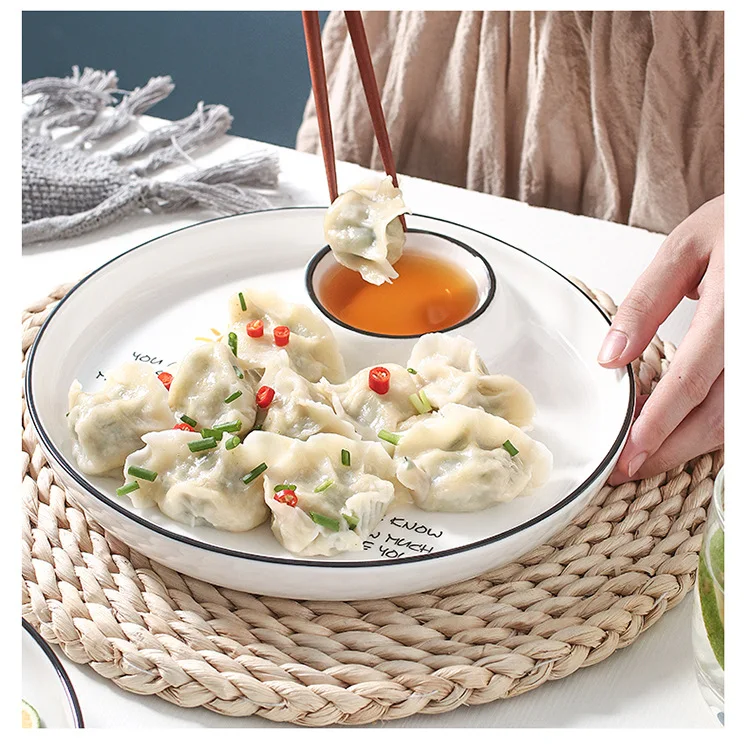 Nordic Творческий блюдо для пельменей с уксус блюда внутренние Керамика Ins ветер