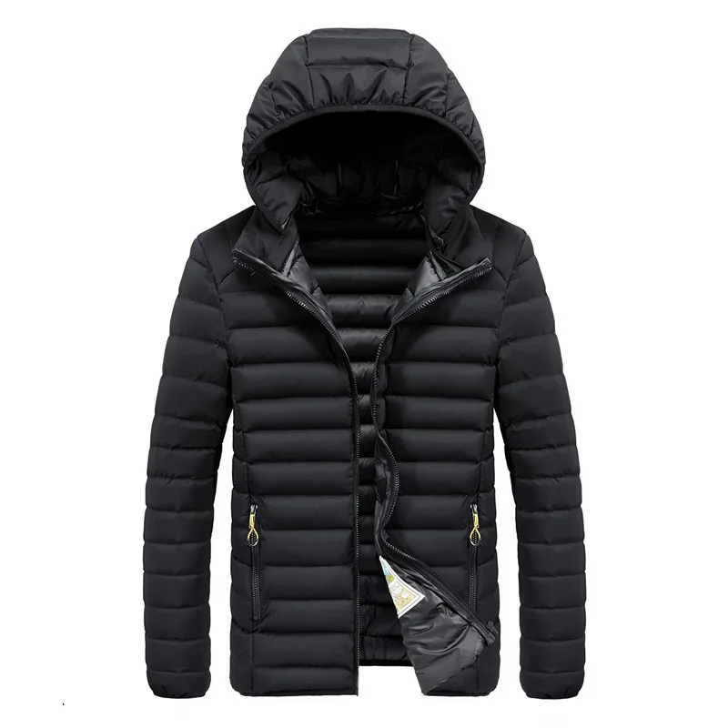 

2019 New Winter Men Warm Parkas Coat Quality Brand Men's Fashion Solid Color Parka Male Outdoor Casual Wild Hooded Parka Coats