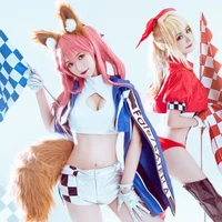game fgo fate grand order cosplay costumes saber tamamo no mae cosplay racing suit costume halloween party women costume